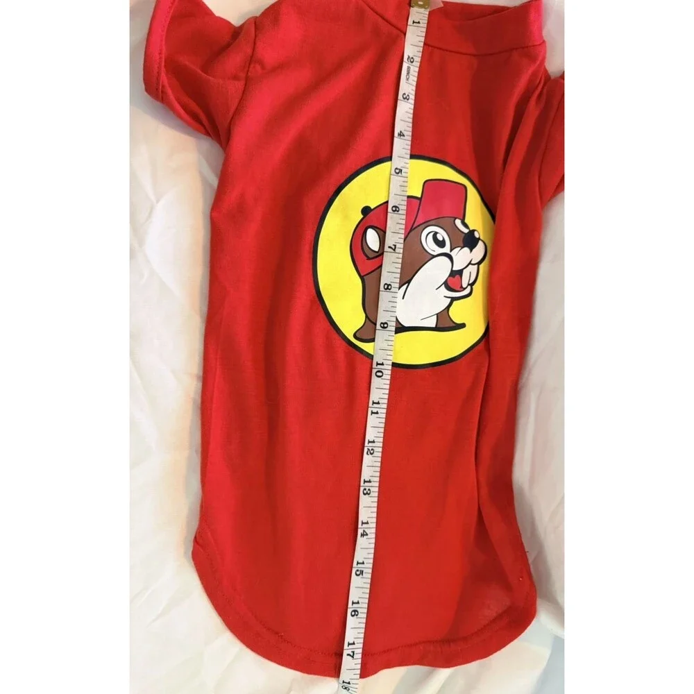 Buc-ee’s Pet Dog T-Shirt Red Beaver Logo Size Medium